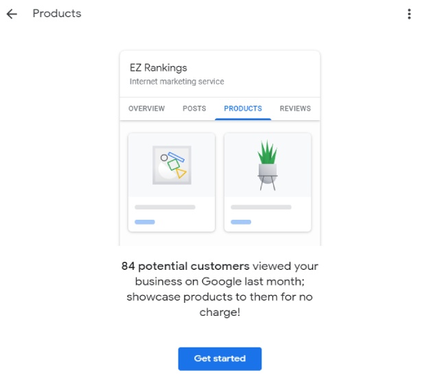 Add products in GMB