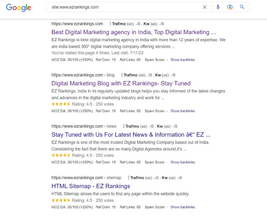 Search a Website on Google