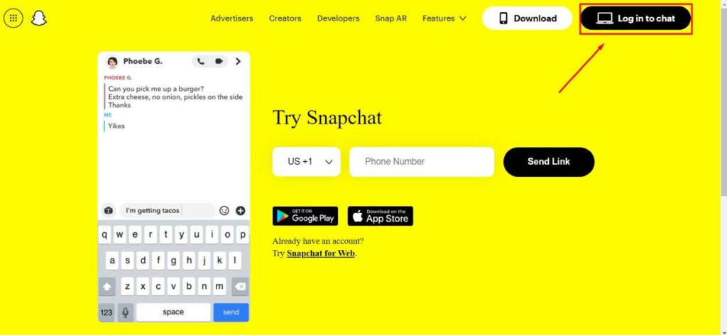 snapchat login