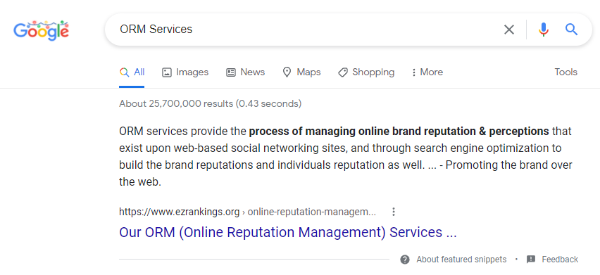 A Featured Snippet