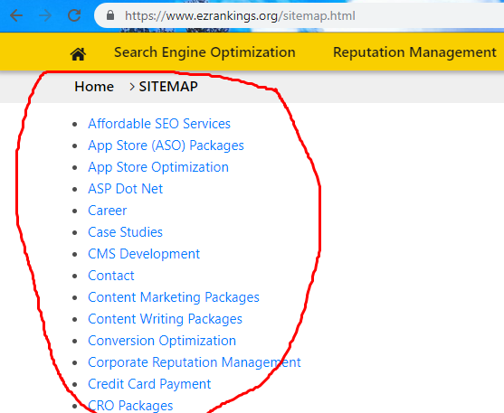 HTML Sitemap