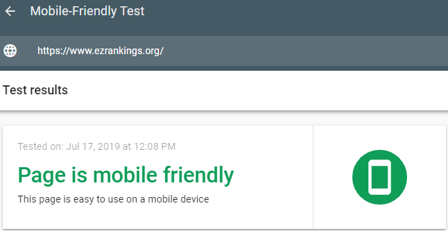 Mobile Friendly Test